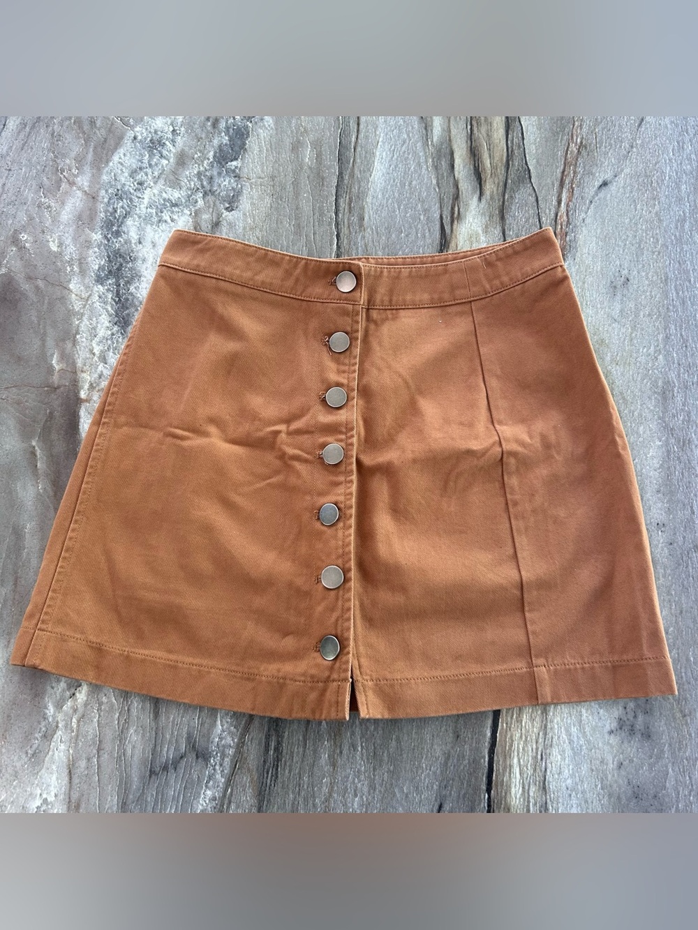 Forever 21 Rust Button-Front Mini Skirt